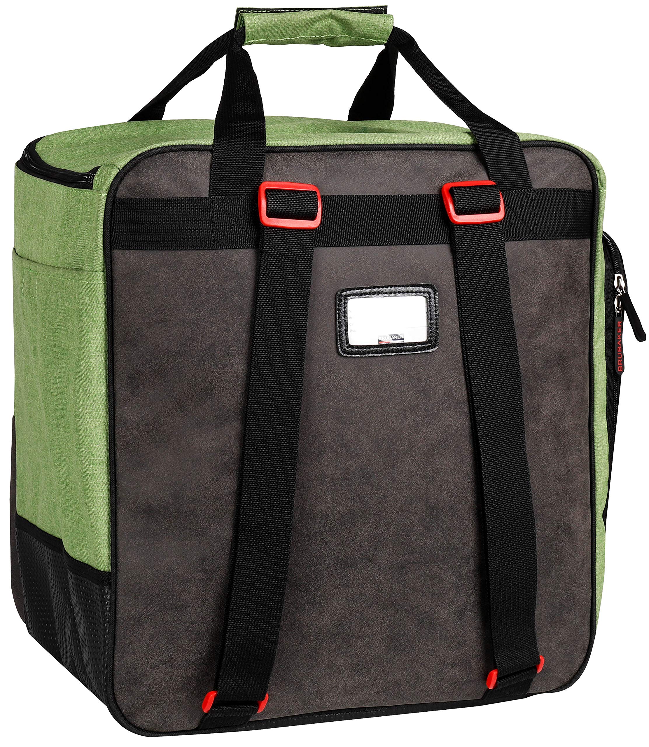 BRUBAKER Super Performance Ski Boot Bag Helmet Bag Backpack with Shoe Compartment - Green Black