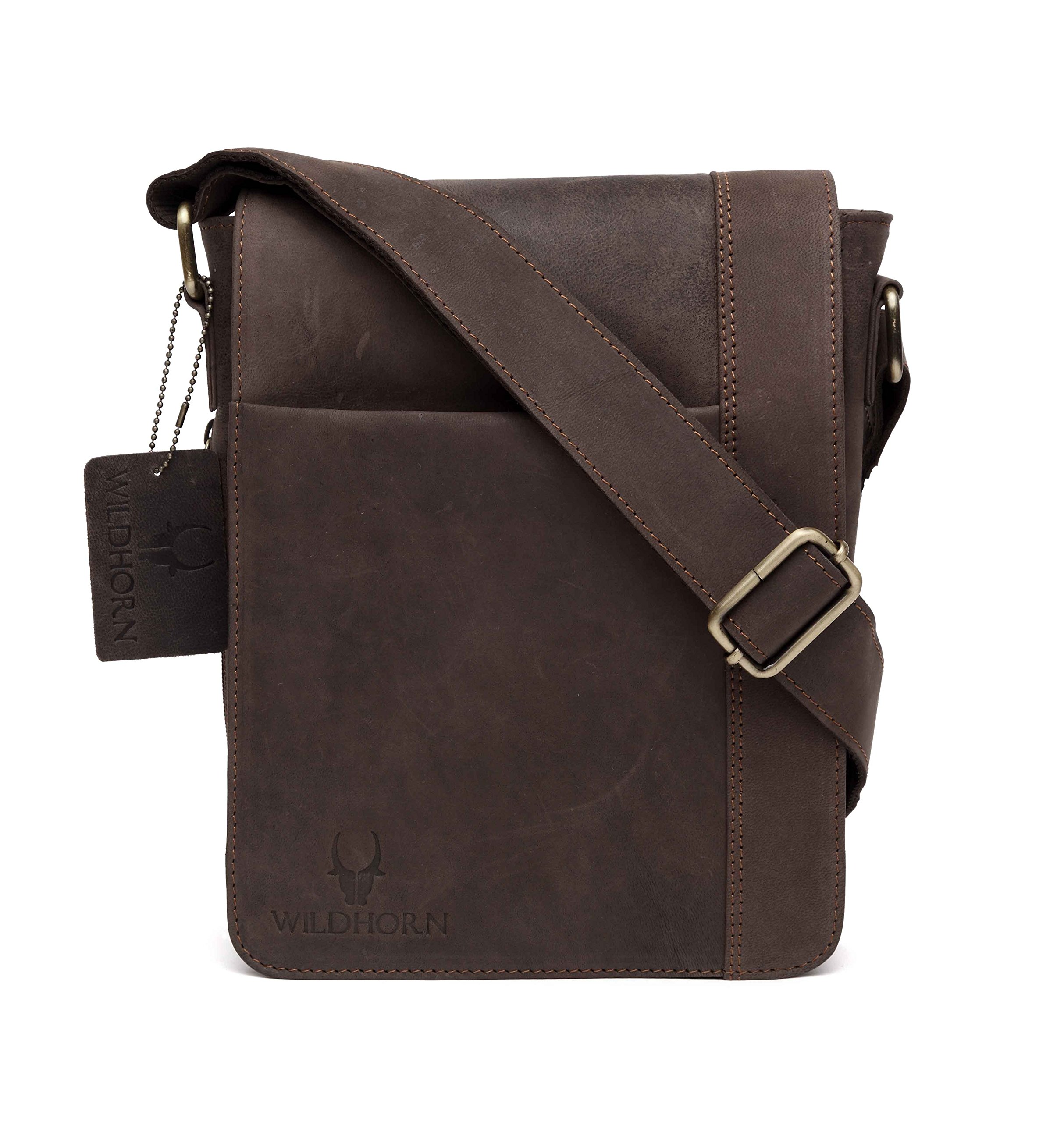 WildHorn Leather Sling Messenger Bag for Men I Multipurpose Crossbody Bag I Travel Bag with Adjustable Strap I IDIMENSION: L- 8 inch H- 10.5 inch W- 2.75 inch (B08L6LGBMP) Amazon Price History, Amazon Price Tracker