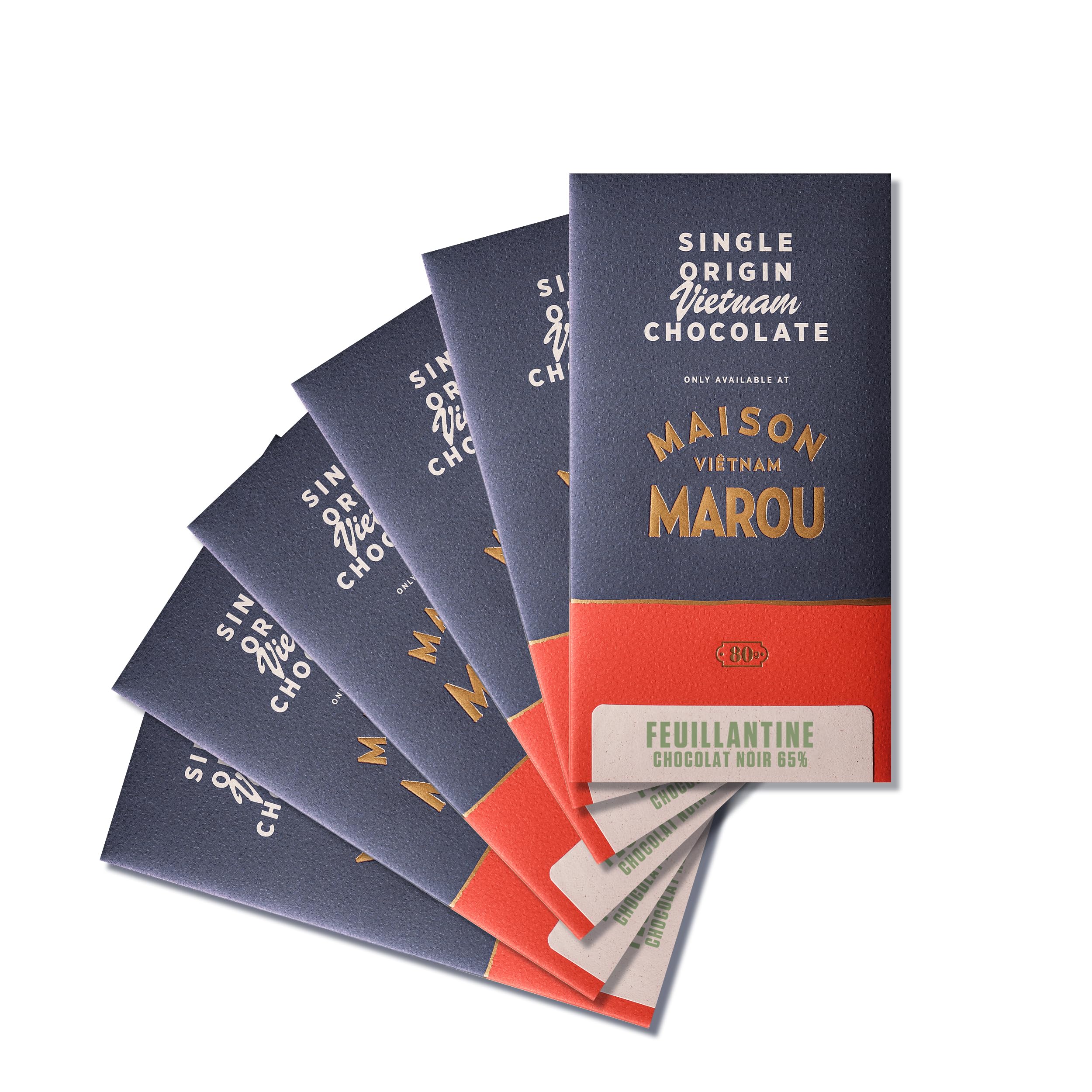MAROU – Tablette chocolat noir 65% Feuillantine | Commerce Direct Et Transparent | Sans additifs, Sans soja | Origine Vietnam (Lot de 6)