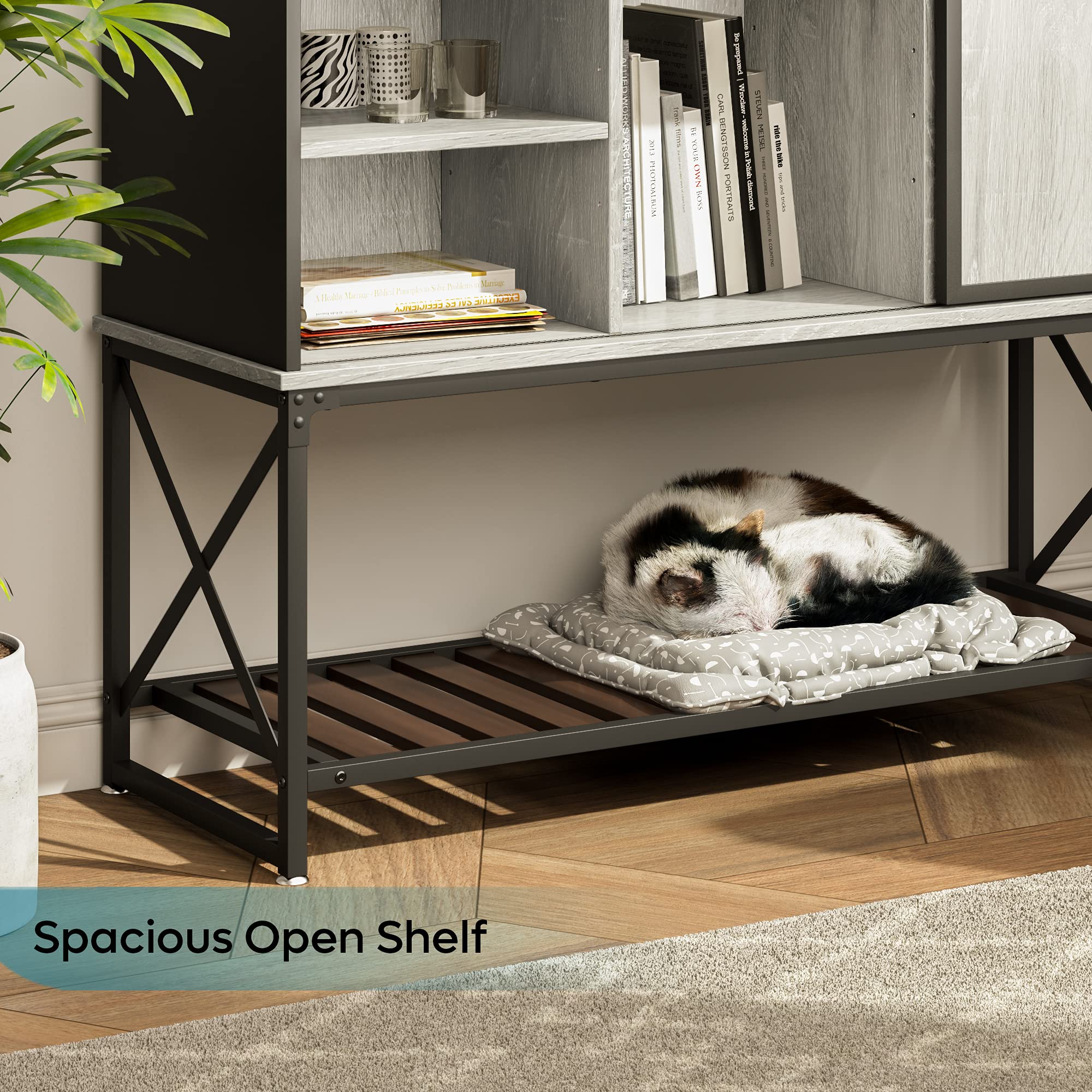 Buy Industrial Bar Coffee Bar Buffet with Storage Wood