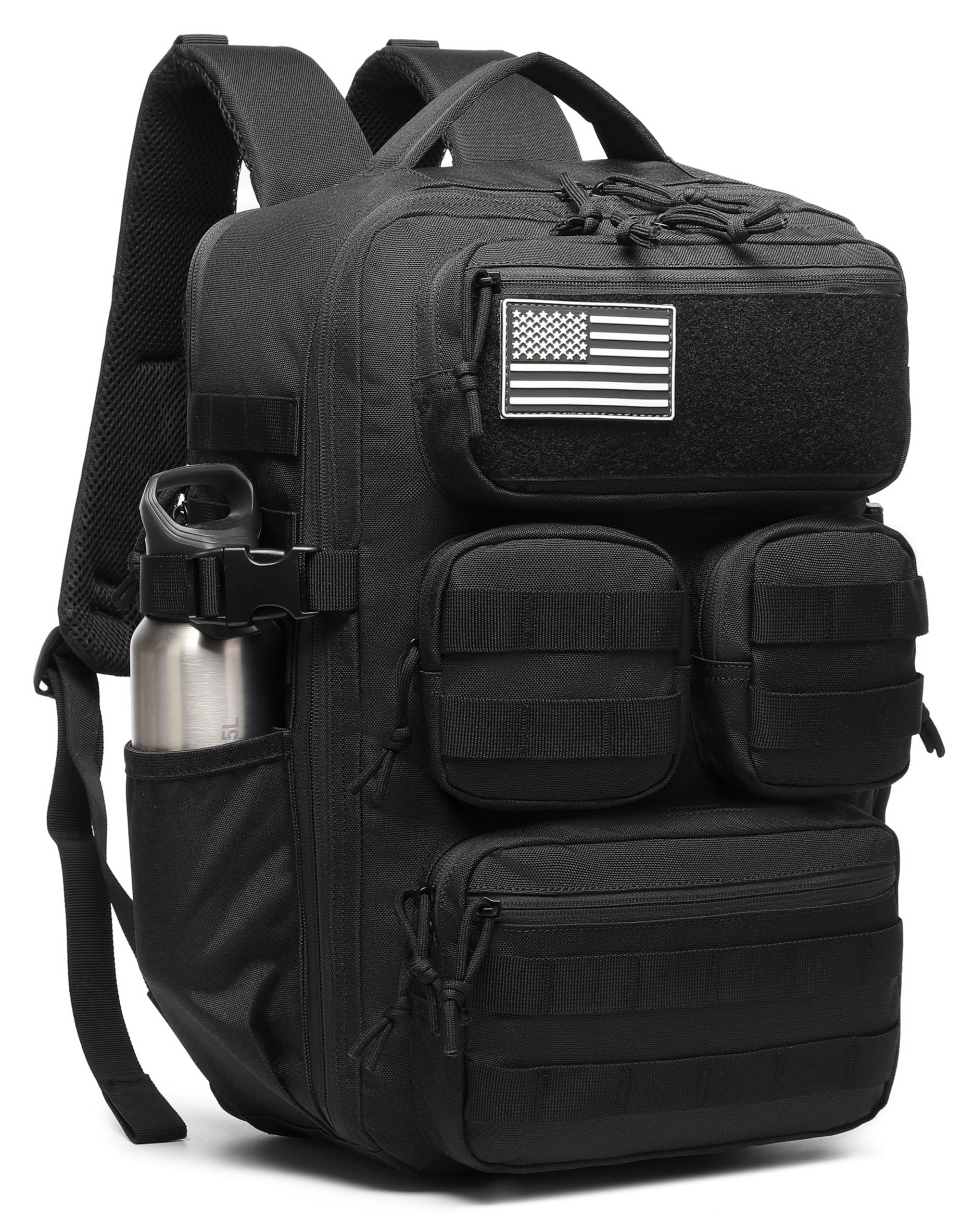 Wotony Tactical Backpack for Men, 25L/35L/45L EDC Backpack with Laptop Compartment, MOLLE System, Water-Resistant 900D Fabric, Multi-Pocket Travel Backpack for Hiking, Camping, Gym and Daily Use