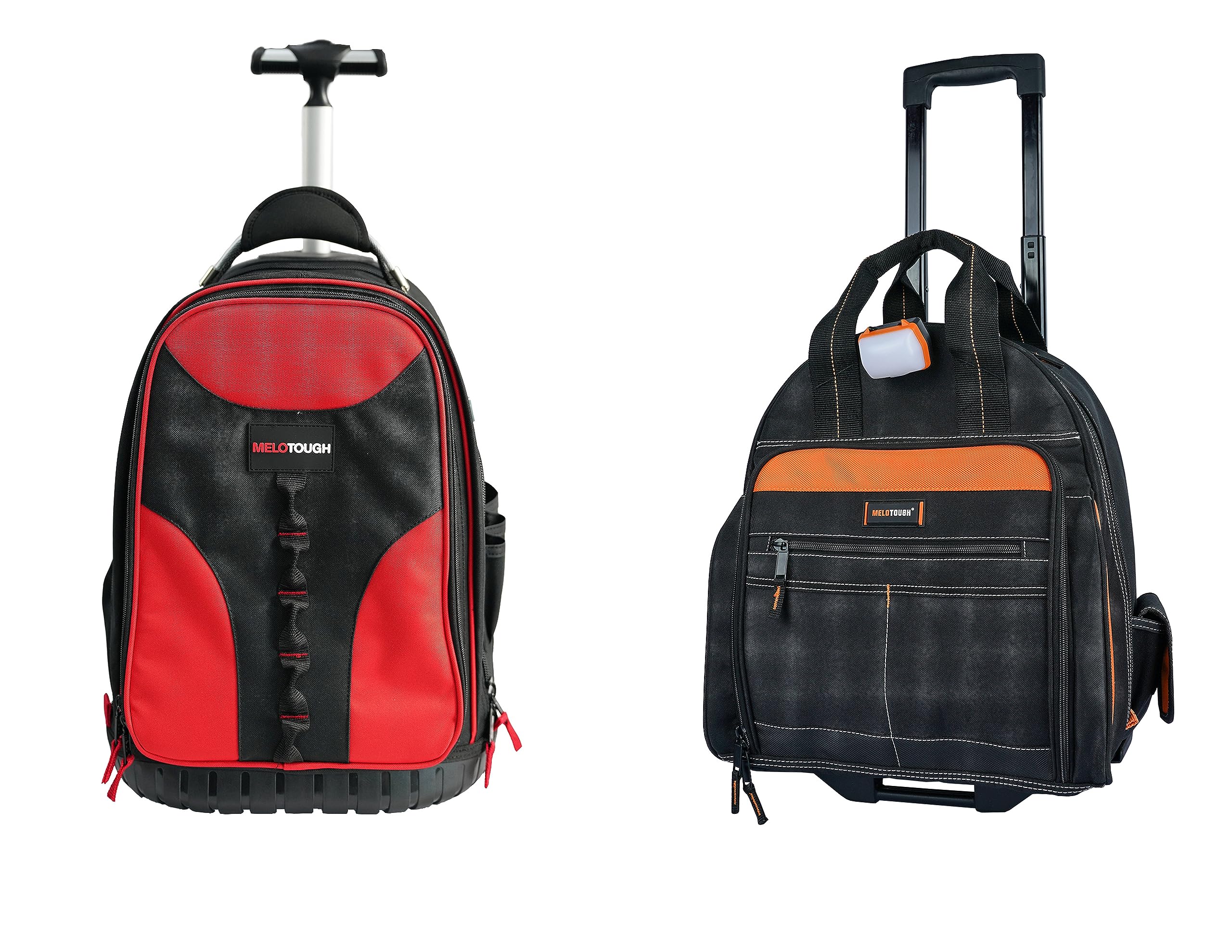 MELOTOUGH Rolling Tool Backpack Heavy Duty Rolling Tool Bag with Wheels Electrician Backpack Wheeled Rolling Heavy Duty Tradesman