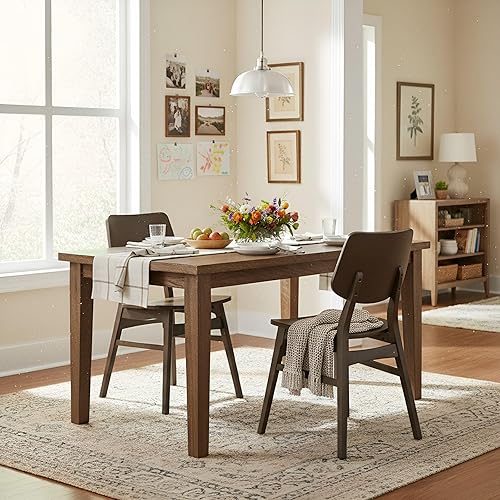 Miniatura 6 de Alaterre Furniture Calais - Juego de 2 sillas de comedor modernas de mediados de siglo, juego de sillas de madera maciza con diseño minimalista,