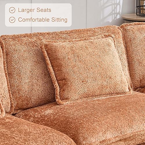 Miniatura 7 de GNIXUU Sofá modular de 110 pulgadas para sala de estar, moderno sofá en forma de U de chenilla, cómodo sofá modular con diván doble y espuma