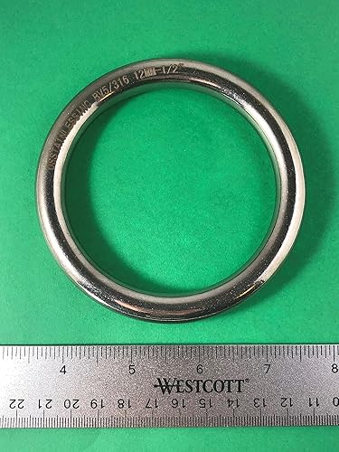 Miniatura 2 de US Stainless Anillo redondo de acero inoxidable 316 soldado 12 "x 3 532" (0.472 in x 3.150 in ID) grado marino