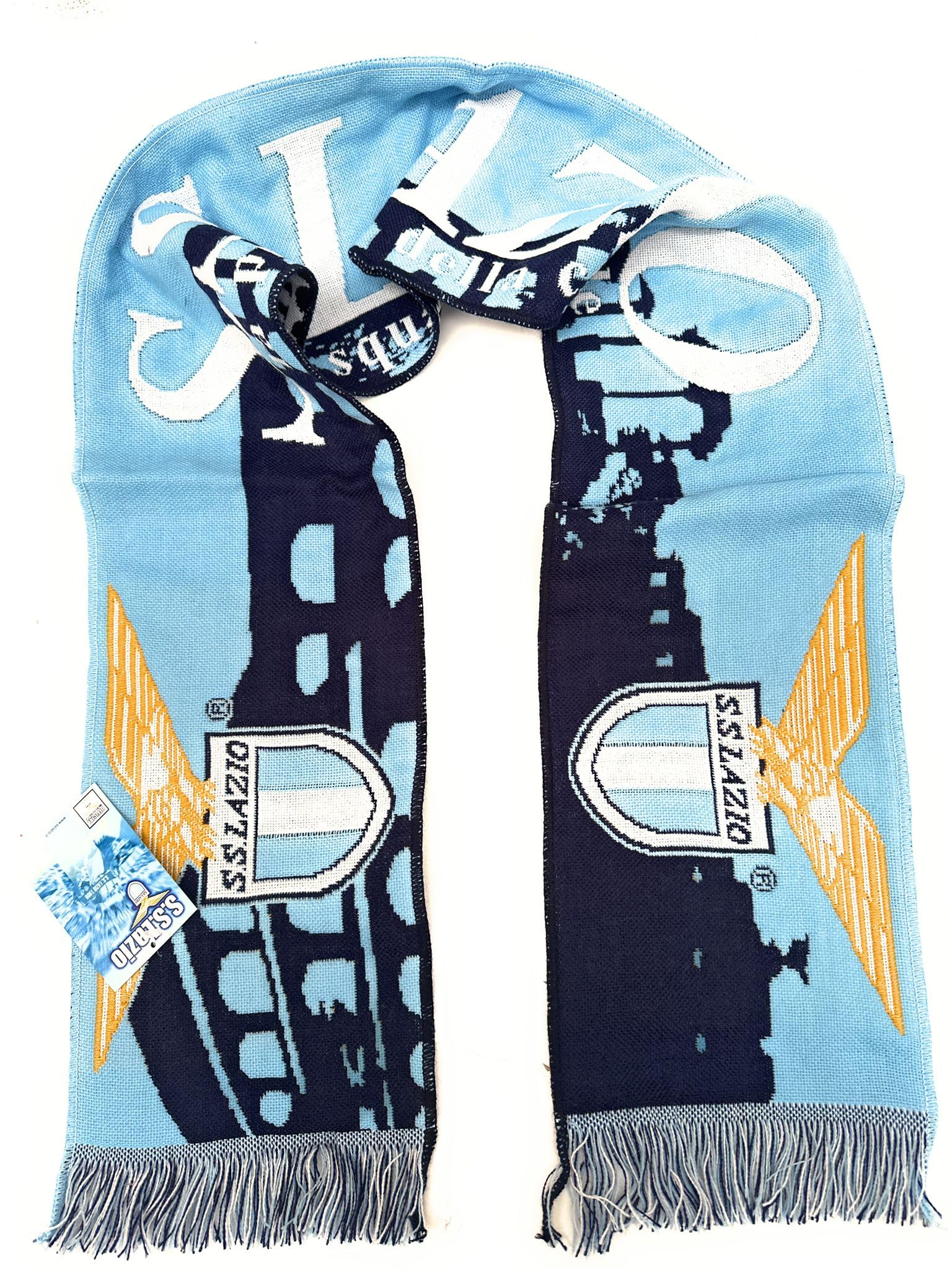 New Sciarpa Lazio Tifoso Jaquard Ufficiale Scritta - S.S.Lazio 1900-140 X20 CM Circa Ufficiale Autorizzato con Ologramma …
