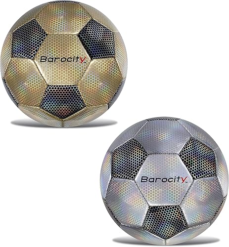 Balones de fútbol para niños Pee Wee  Pelota oficial de primera calidad con patrón hexagonal reflectante de arcoíris, duradera para entrenamiento en