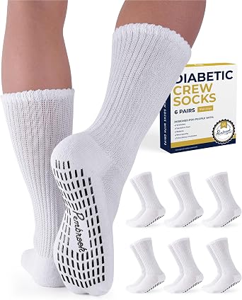 Pembrook Diabetic Socks for Men and Women - Breathable Non-Binding Neuropathy Socks for Diabetics Men | Non Grip & Grip Socks