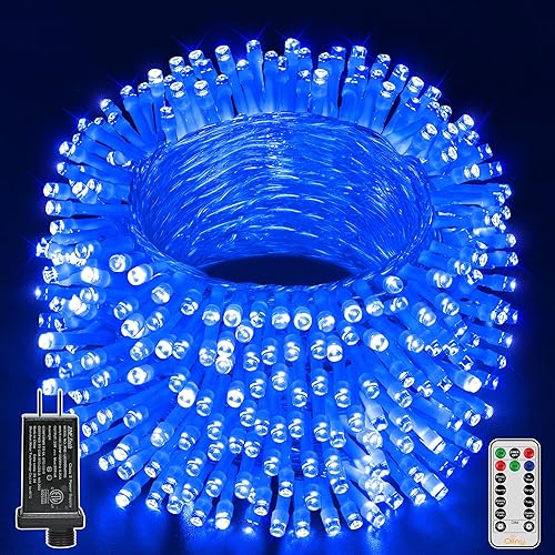 Miniatura 10 de Ollny - Luces navideñas de 1000 ledes, 328 pies, muy largas, control remoto de 3 temporizadores, impermeables y conectables, 8 modos de luz, para