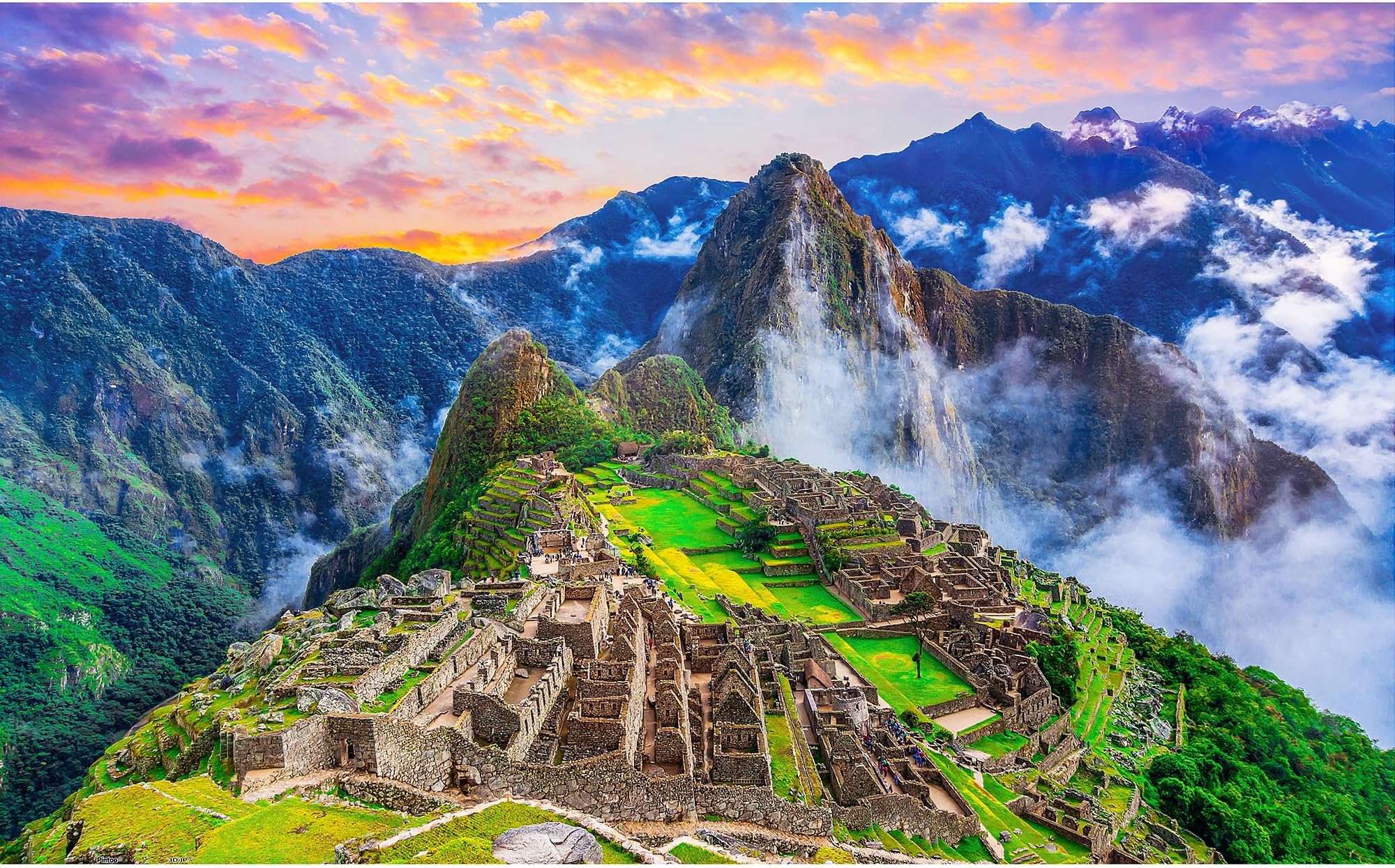 Jigsaw Puzzles 1000 Piece for Adults - Machu Picchu, Peru Beautiful Plastic Puzzle for Home Decor Zero Dust Easy Storage [H3367]