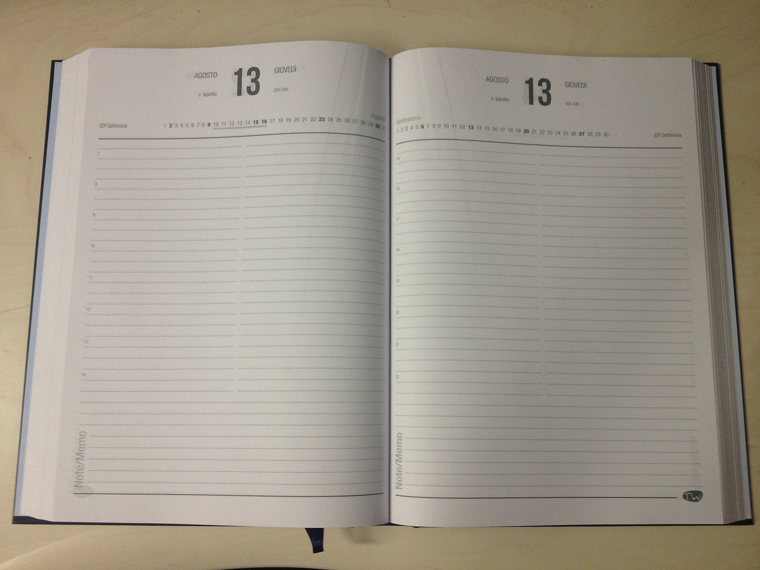 AGENDA GIORNALIERA RISTORANTI DUE PAGINE PER GIORNO TIME WORK