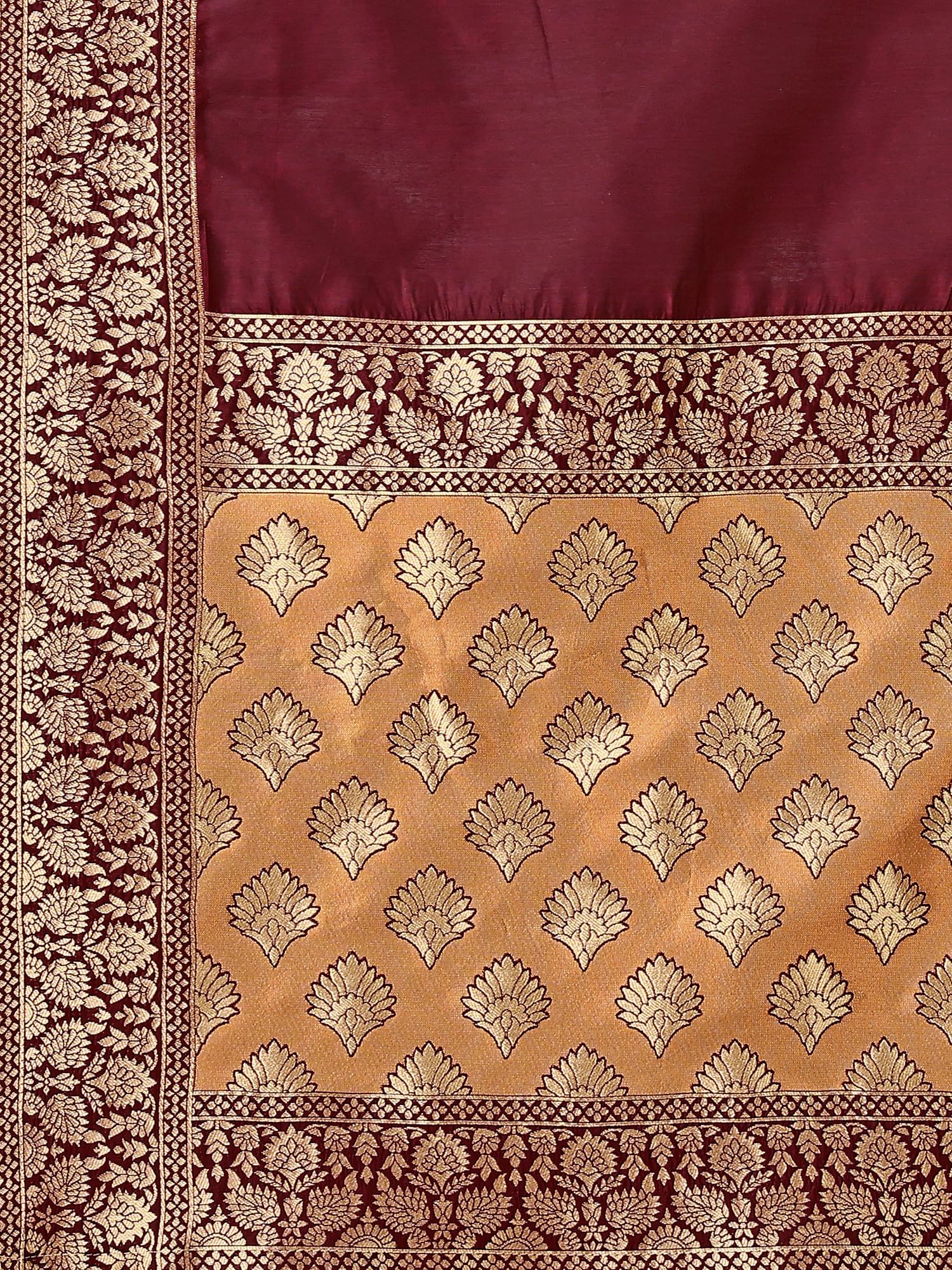 PURVAJA Lehenga Choli damski zestaw ze sztucznego jedwabiu, półszyty