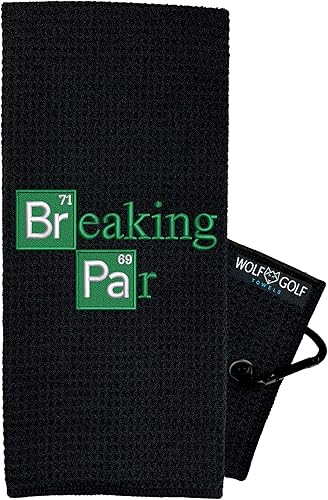 Toalla de golf Breaking Par - Regalos divertidos de golf - Accesorios para bolsas de golf - Toallas de golf divertidas bordadas
