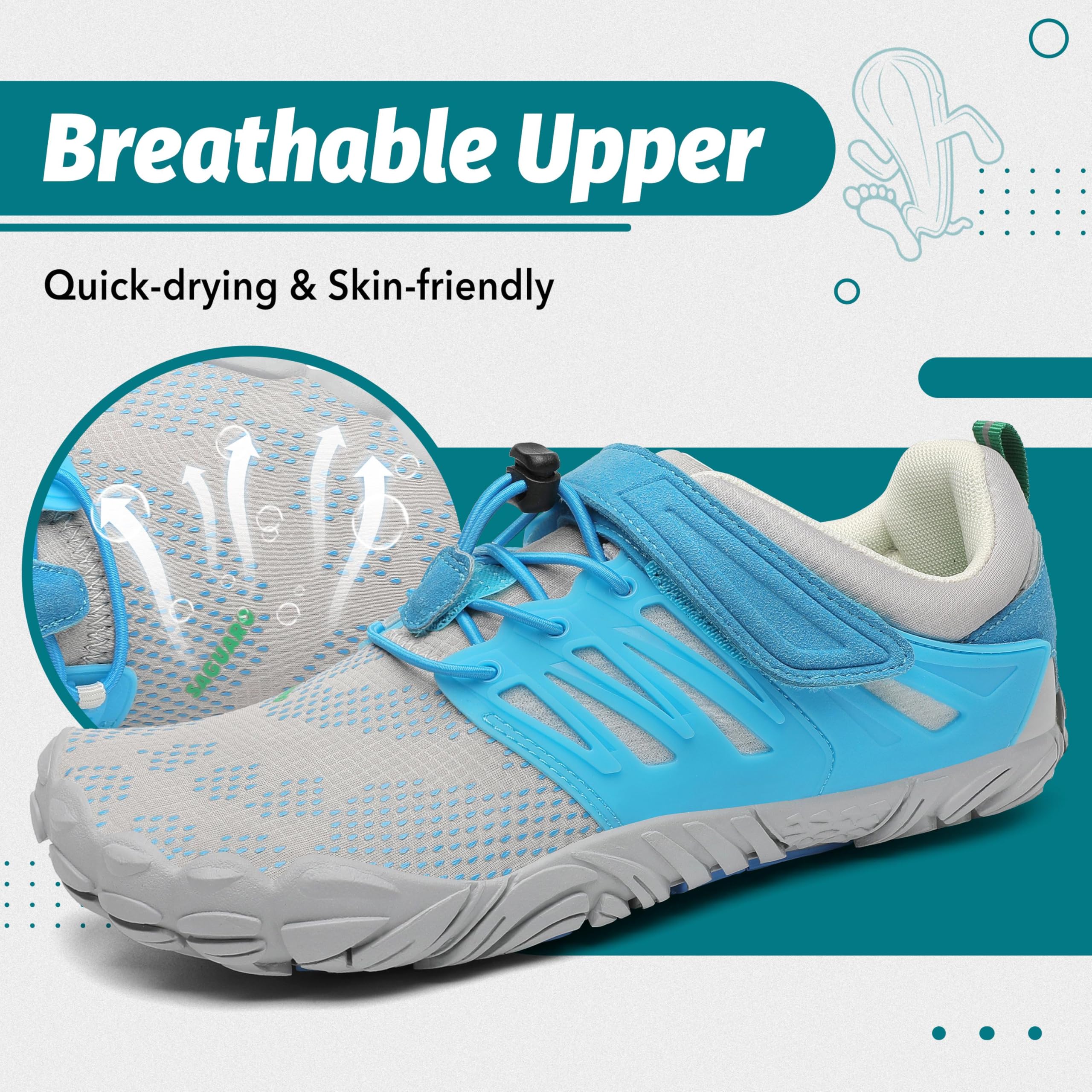 SAGUARO Scarpe Barefoot Uomo Donna Scarpe da Trail Running Minimaliste Antiscivolo Leggere Outdoor GR.36-48