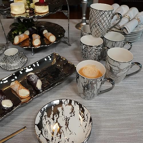 Miniatura 10 de Certified International Matrix - Juego de 6 tazas cónicas chapadas en plata, de 16 onzas, multicolor