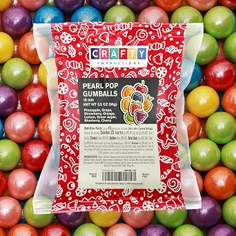 Shimmer Gumballs Pearl - Assorted Bubble Gum for Kids - Mix Fruit Flavored Gum 3.5 oz - 3 Packs Chewing Gum - Nostalgic Valentines Candy for Party Favors Easter Basket Sweet Treats, 16mm 0.62 inch