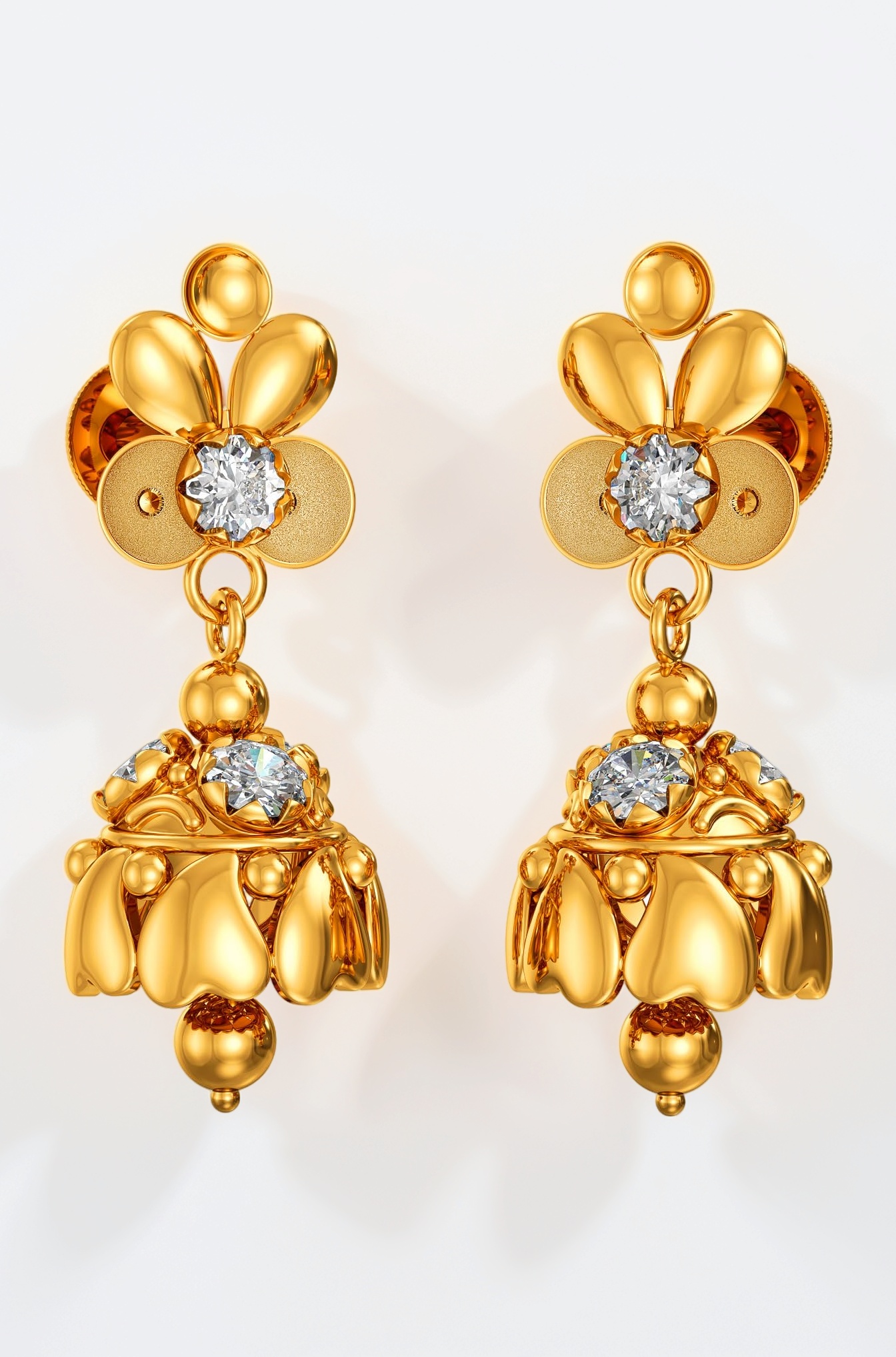 22K 916 Purity Gold Harmony Fusion Jhumka for Women