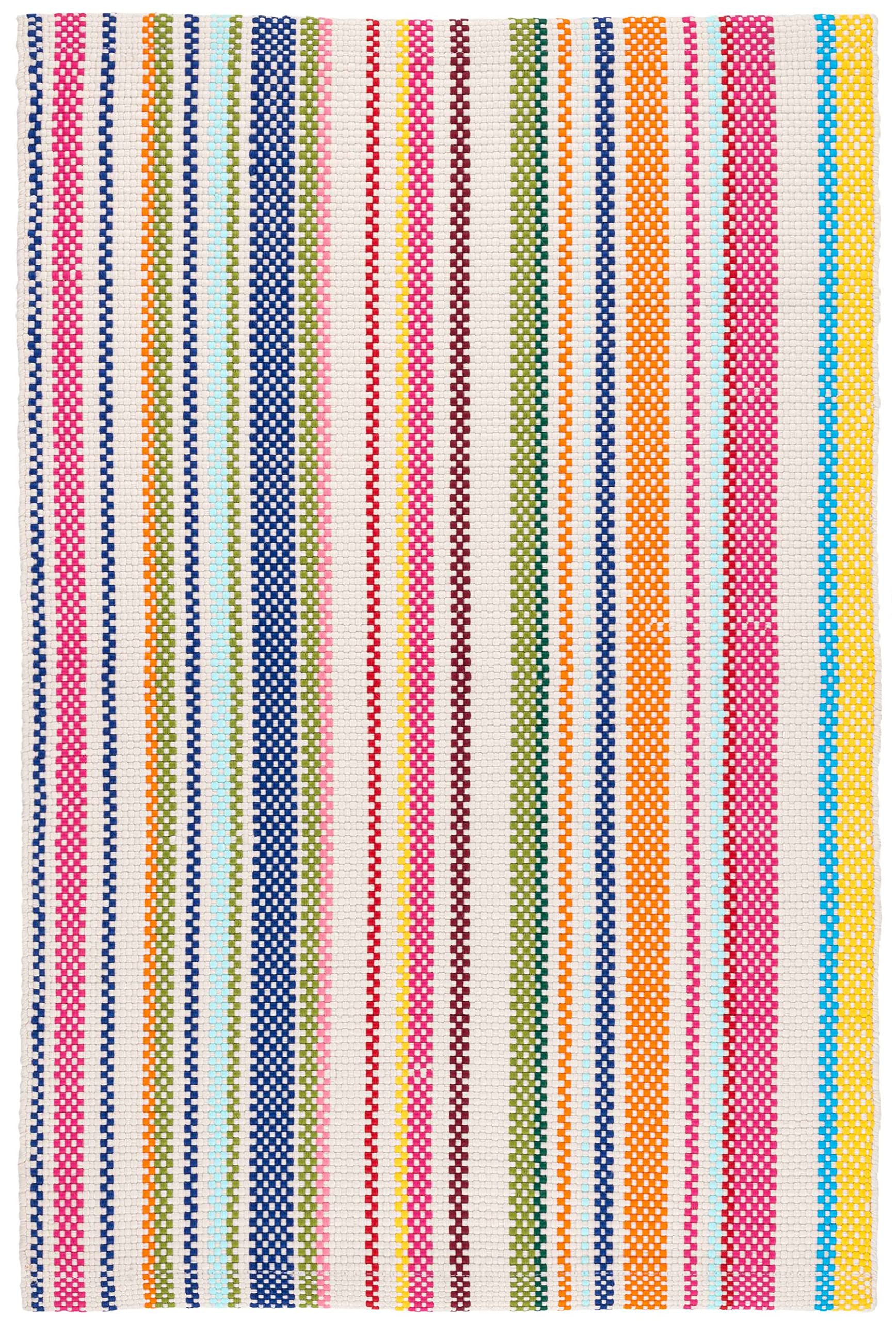 Dash and Albert Summer Stripe Indoor/Outdoor Area Rug - Runner - 2.5' x 8' Multicolor - Striped Handwoven Washable Accent Rug - Durable, Lightweight,