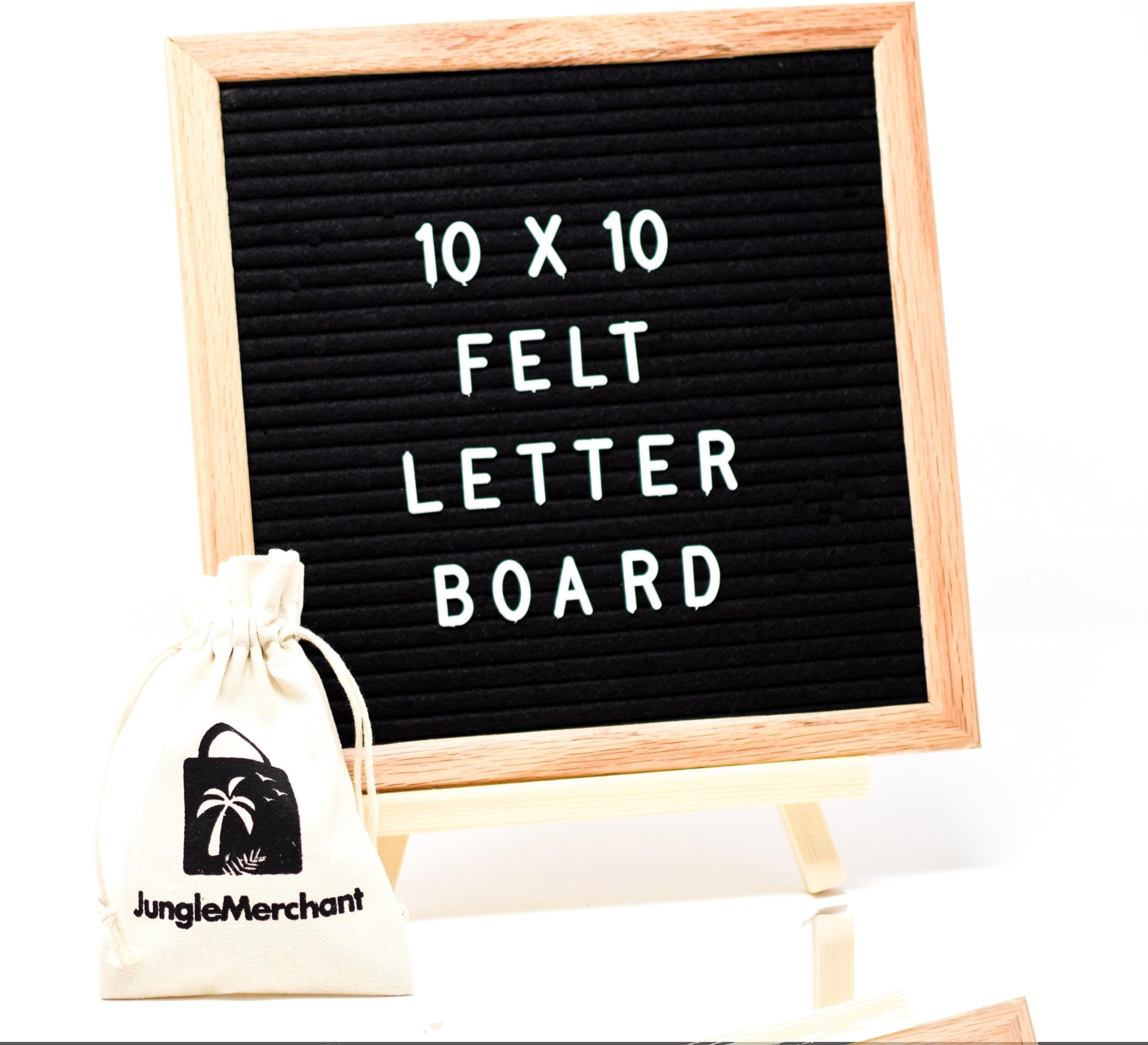 Changeable Letterboard Message Board Sign-Felt Letter Board With Letters-Wooden Announcement w Number Letter for the Office, Baby, Special Milestone - Letterboards Retrogram Quote Emoji 10x10 Sign