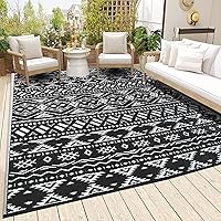 Vista 10 de Pendolr Alfombra de exterior de 5' x 8' pies, impermeable, para patio, alfombra de paja de plástico para exteriores, alfombra para camping