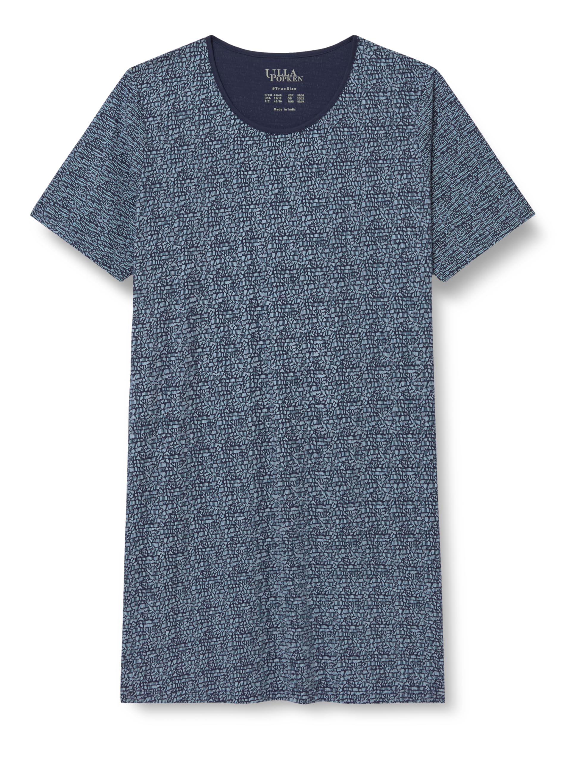 Ulla Popken Women's Bigshirt, Stroke Nightgown, Midnight Blue, 58