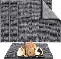 Vista 11 de Amylove 4 piezas de forro para jaula de conejillo de indias, ropa de cama para cobayas, alfombrilla para puerta de perro para patas de mascotas