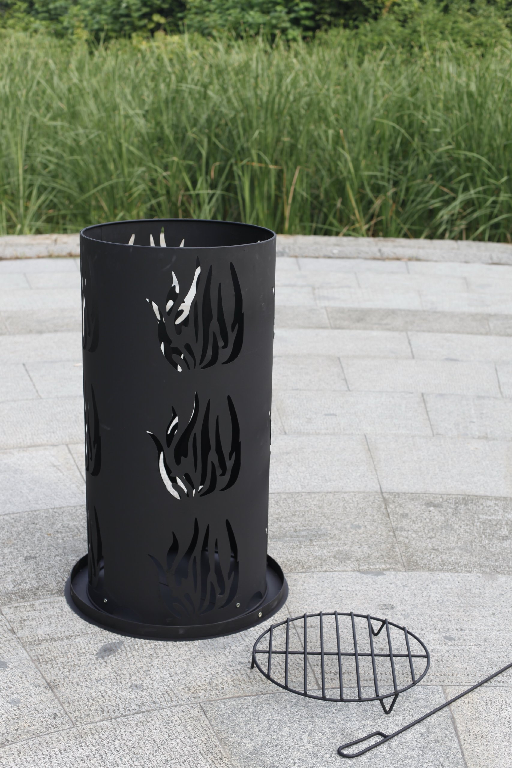 Feuersäule 80cm, schwarz, Rost