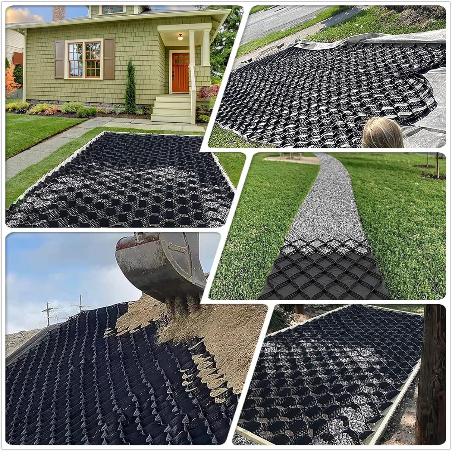 High Soil Stabilizer Geogrid for Landscaping & Retaining Walls - Flexible 2m x 6m (6.5ft x 19.5ft) Subgrade Reinforcement, Durable Soil Erosion Control Solution