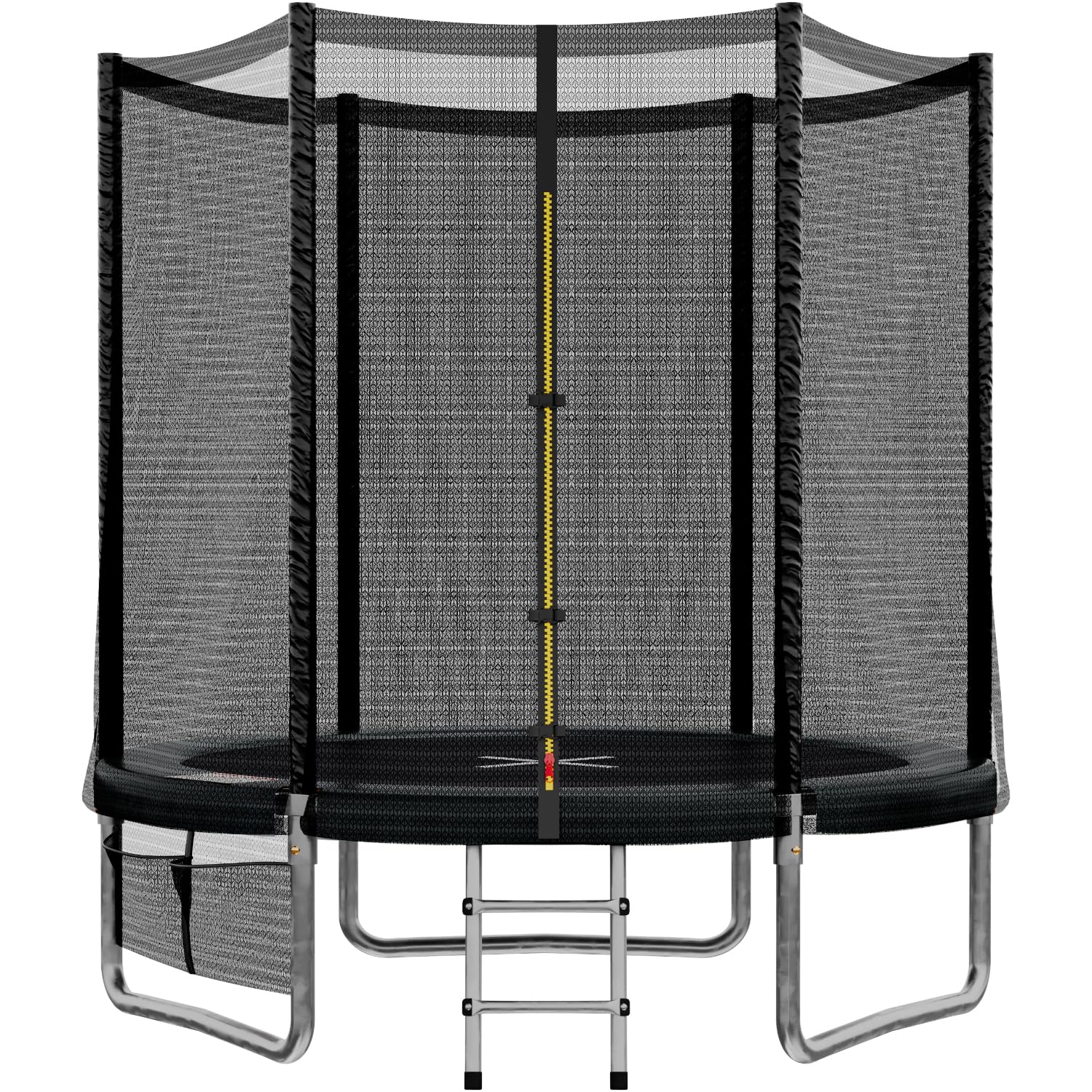 Trampolino Rotondo da Giardino 183/244/305/366/427 cm Trampolino Elastico per Adulti e Bambini Tappeto Elastico da Giardino di Diametro con Rete di Sicurezza, Scala e Barre Imbottite, Esterno