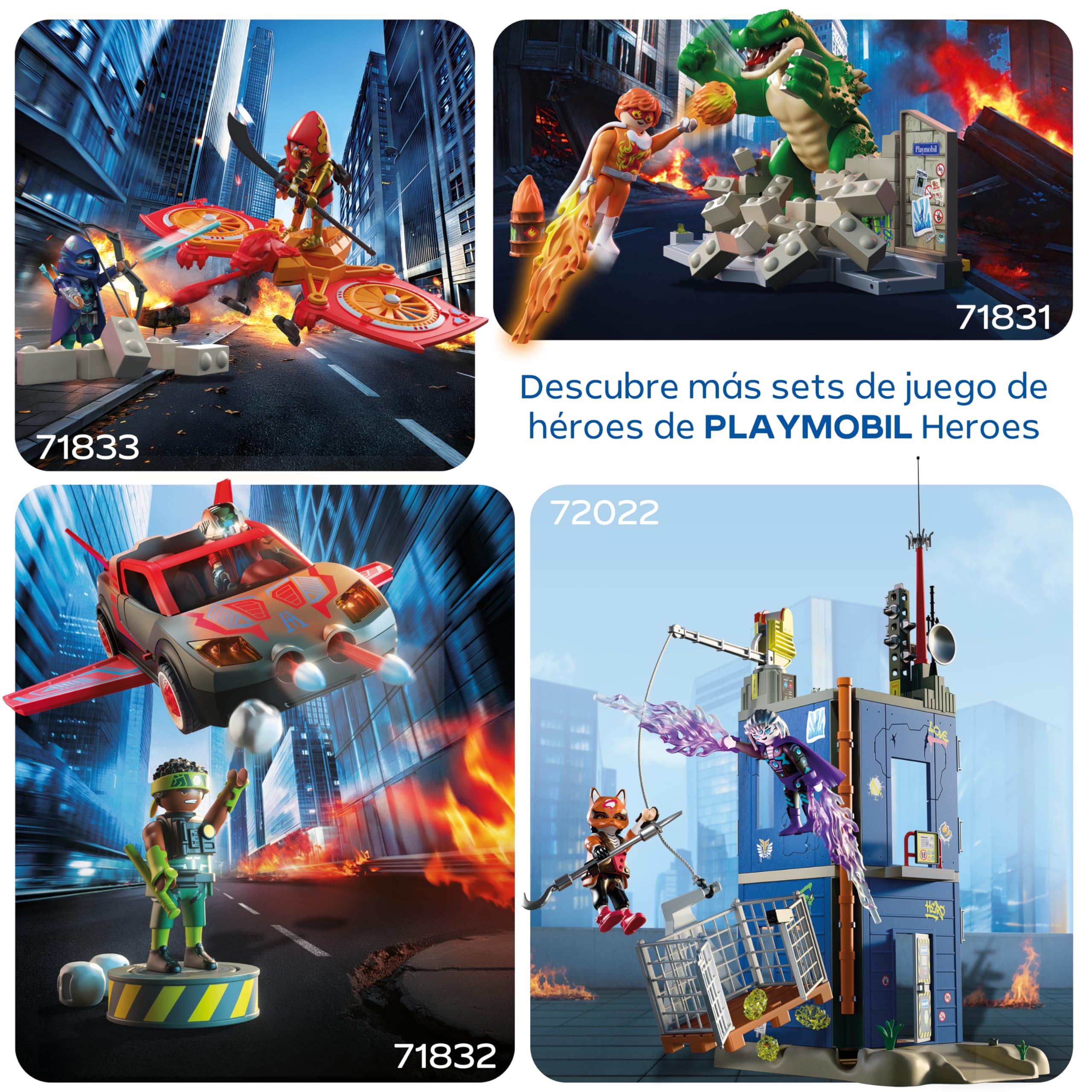 PLAYMOBIL | Heroes | Duell Am Helden-Tower | Juego Lleno de acción para duelos emocionantes | con Figuras y Accesorios detallados para niños a Partir de 4 años | 72022