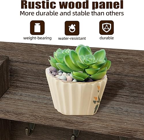 Miniatura 4 de Heylor Soporte para llaves para pared, correo y llaves, soporte de pared con doble gancho para llaves y perchero de pared, organizador de llaves