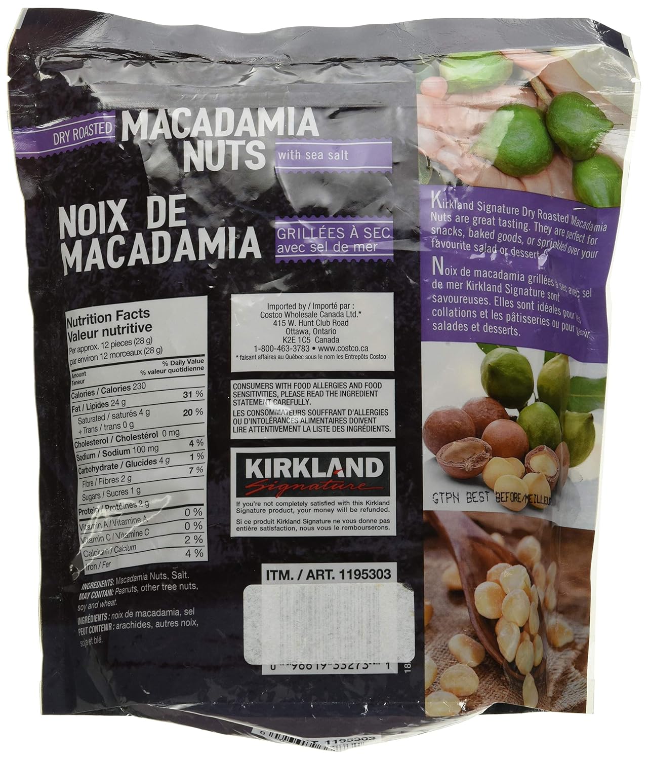 KIRKLAND SIGNATURE Roasted Macadamia Nuts (Net Wt 24 Ounce),