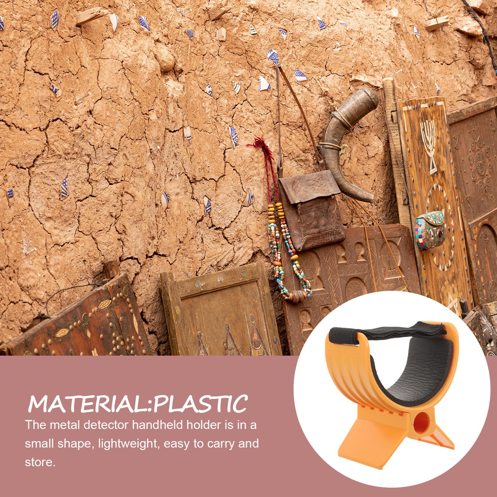 Support pour Détecteur de Métaux Jaune Léger Portable en Plastique