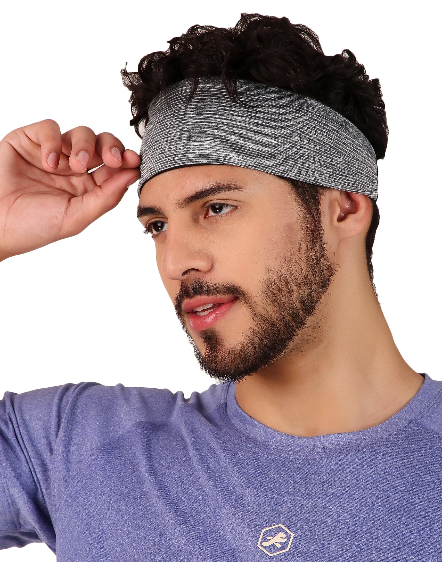 ReDesign Apparels Best Lightweight Headband Workout Sweatbands for Men & Women (One Size, 1pc) Running, Yoga, Cycling, Tennis, Cricket, Badminton | Sports Unisex Hair Band (Light Anthra)