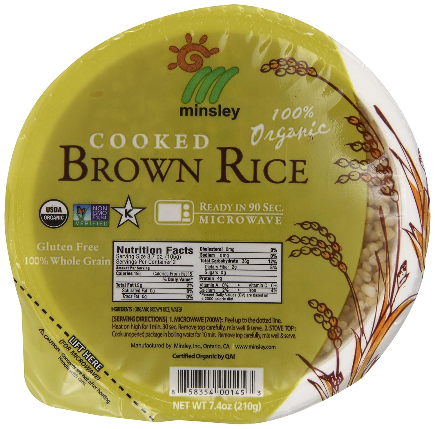Product image of Steamed Brown Rice Bowl, Organic, Microwaveable, 7.4 OZ Bowls (Pack Of 12)