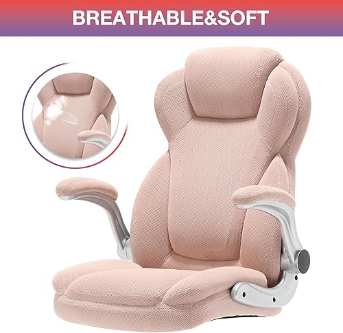 Miniatura 16 de Silla de oficina grande y alta de tela, 400 libras, silla de escritorio ejecutiva resistente con asiento extra ancho, silla ergonómica de cuero con