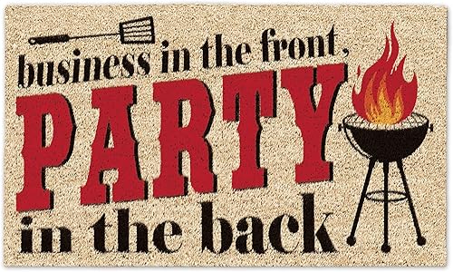 Miniatura 10 de DII Felpudo de fibra de coco natural, divertido tapete de felicitación, abeja feliz, 18 x 30 pulgadas