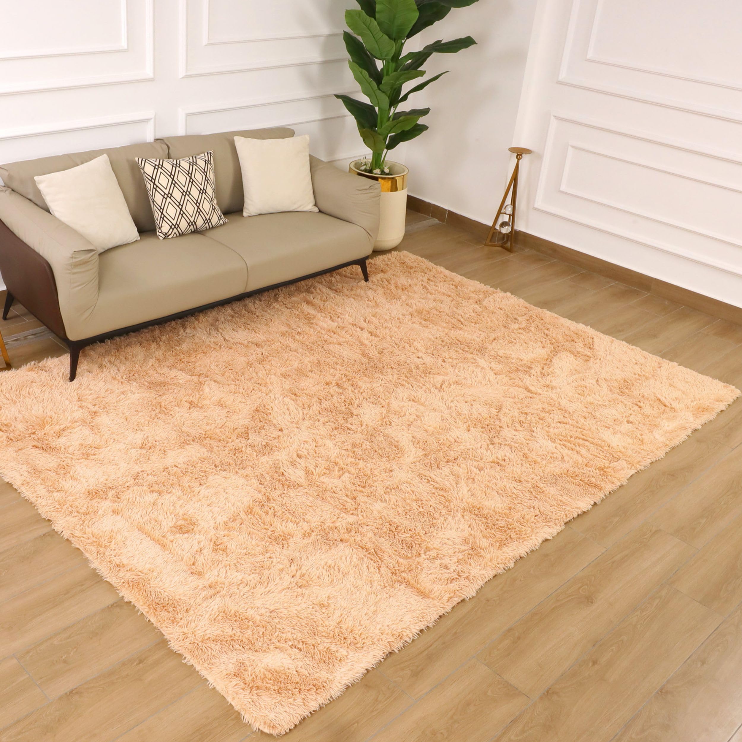 Oxford Homeware Tappeti Soggiorno – Tappeto Beige per Camera da Letto Grande 80x150 cm – Tappeto Moderno Morbido Antiscivolo Tappeti Lavabili per Comodino