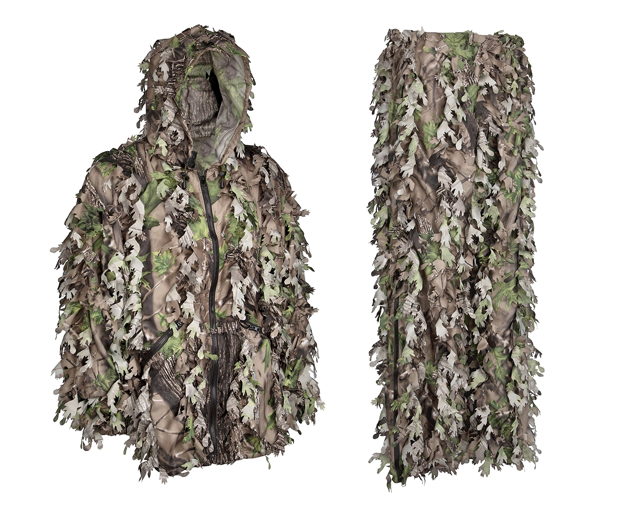 3D Leafy Camouflage Ghillie Suit Wicked Woods Camo Lightweight With Zippers In The Legs And Pockets