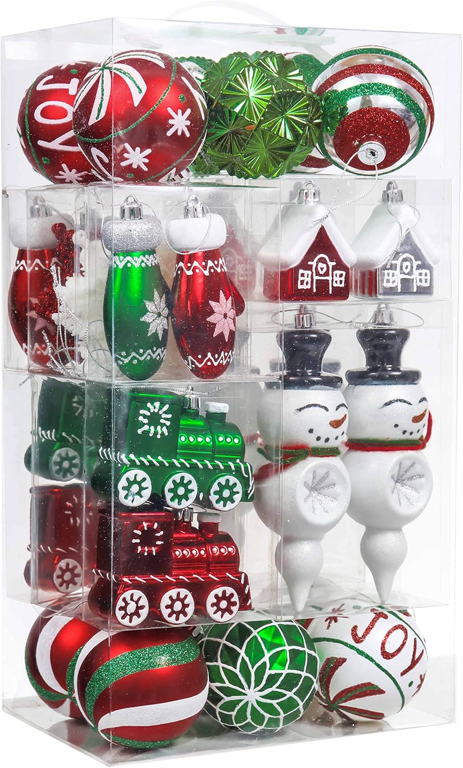 Valery Madelyn 100ct Christmas Ornaments Set, Red Green White Shatterproof Christmas Tree Decorations Variety Ball Ornaments Bulk, Whimsical Hanging Ornaments for Xmas Trees Holiday Party Decor Valery Madelyn 100ct Christmas Ornaments Set, Red Green White Shatterproof Christmas Tree Decorations Variety Ball Ornaments Bulk, Whimsical Hanging Ornaments for Xmas Trees Holiday Party Decor