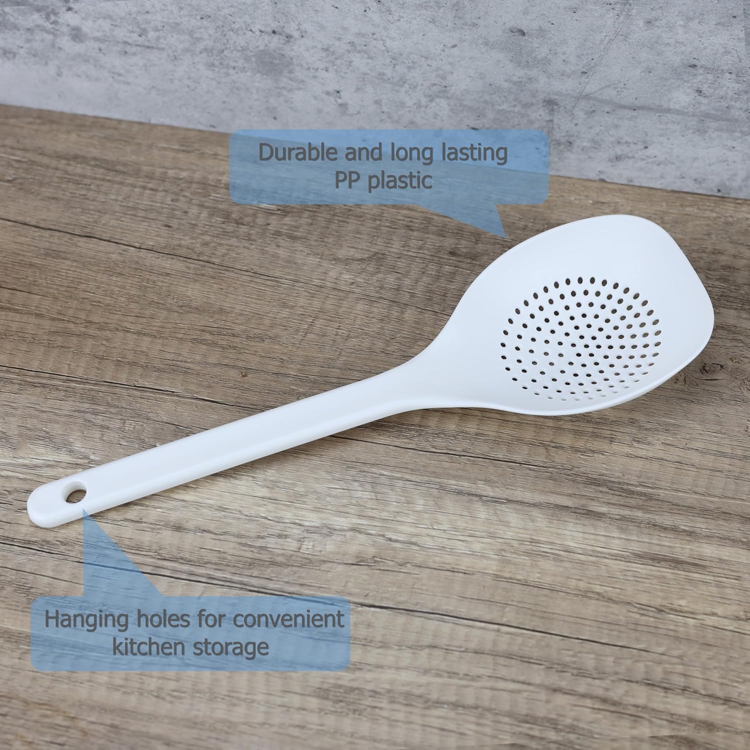 EIKS 3 Pack Plastic Strainer Scoop Slotted Ladle, 12.4" Long