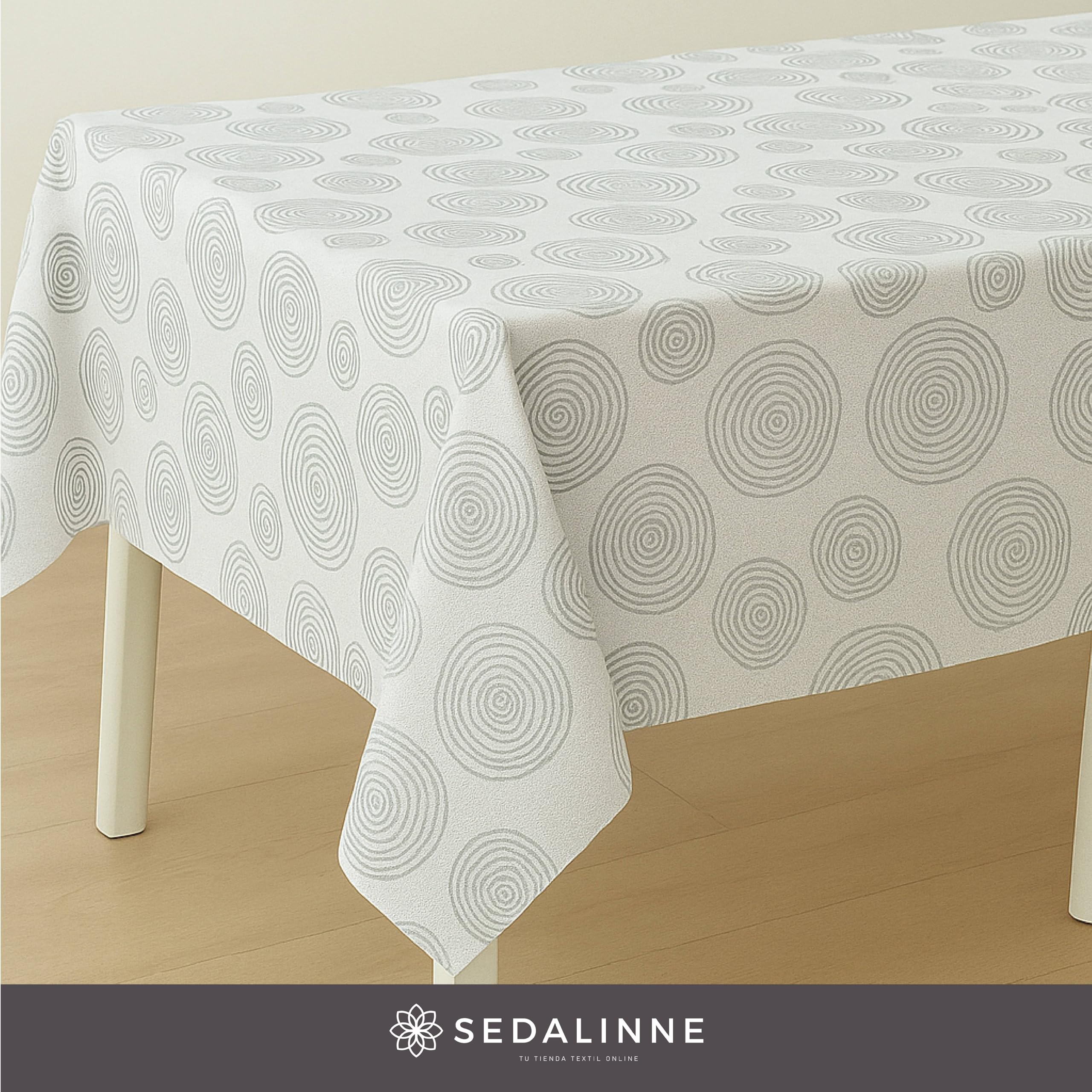 Mantel Hule Hojas Rollo Entero de 20 m - Mantel Mesa Rectangular de PVC para Cocina o Comedor - Impermeable y Antimanchas - Fácil de Limpiar y Resistente - Estilo Circulos