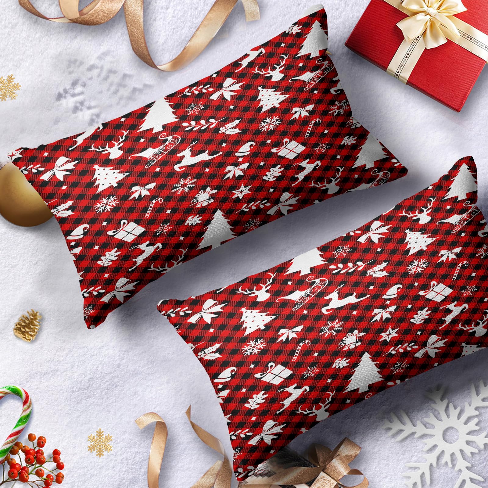 AVJWWD Set di biancheria da letto natalizia,Microfibra Copripiumino con Babbo Natale e alce motivo,decorazione natalizia, set regalo per ragazzi e ragazze (Natale B, 135 x 200 cm)