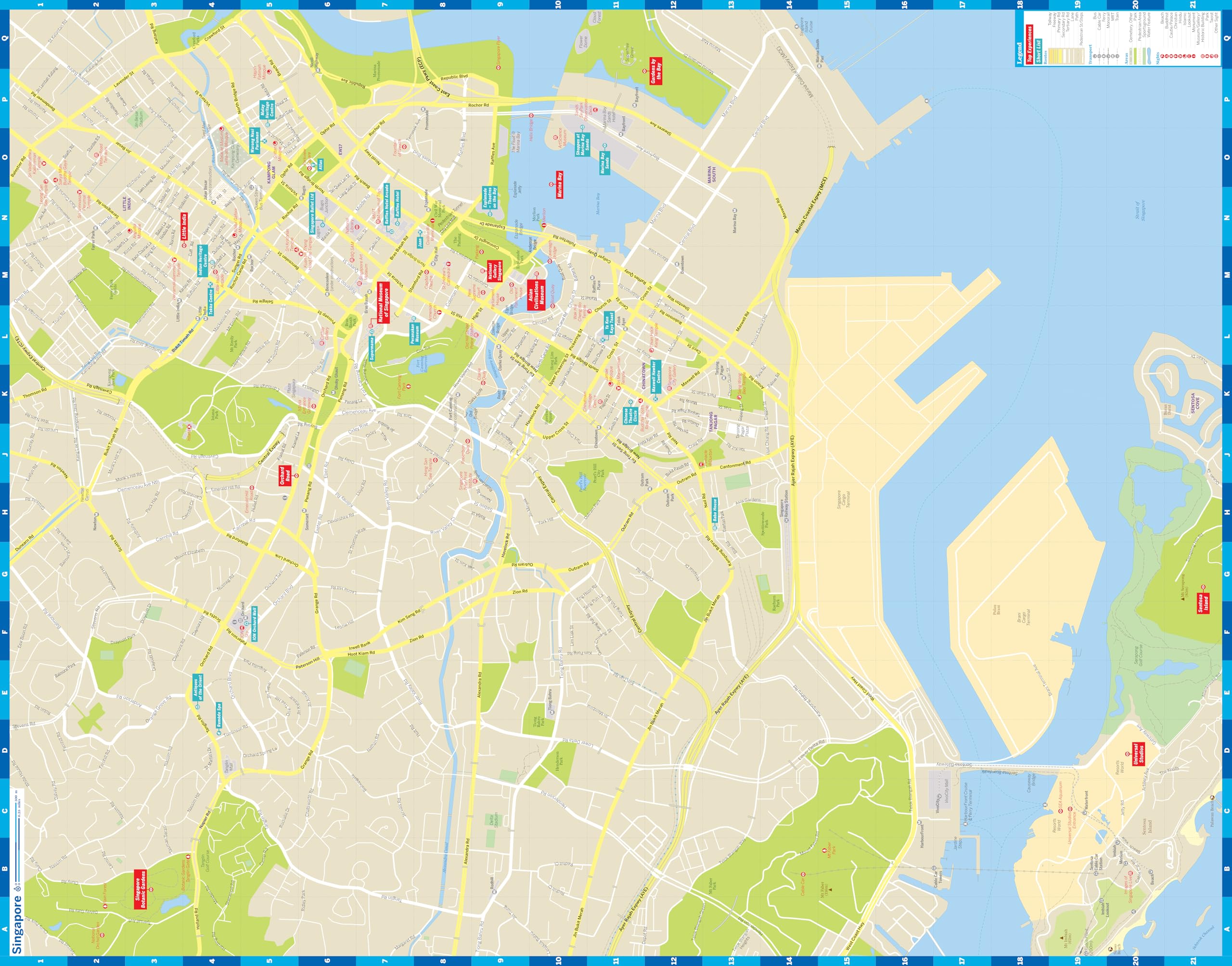 Lonely Planet Singapore City Map Waterproof Easy-Fold Planning Map Attractions Walking Tours