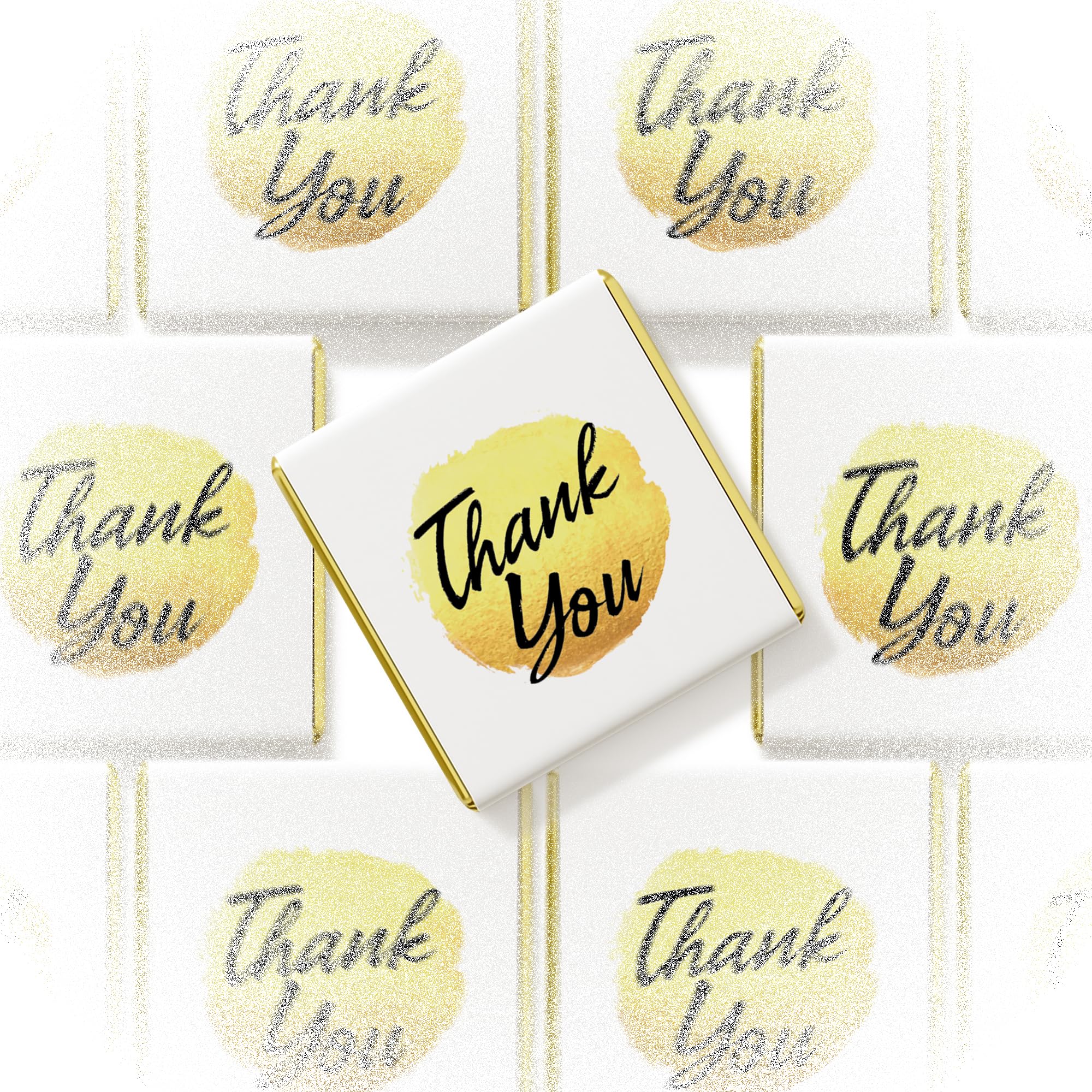 50 cioccolatini con scritta "Thank You", eleganti dolcetti al latte e fondente per matrimoni, eventi, regali aziendali e occasioni speciali (design 3 - latte)