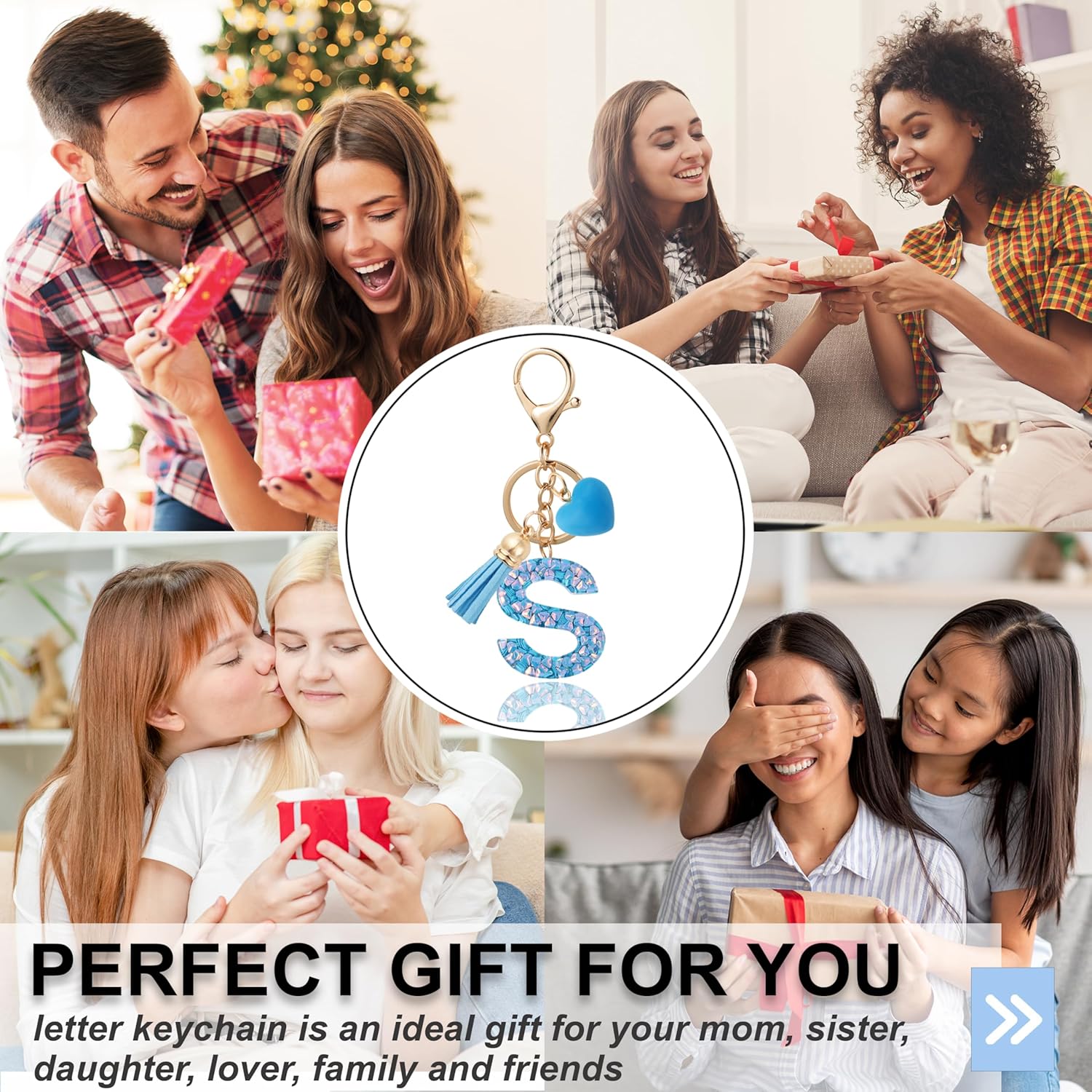 Alphabet Initial Letter Keychain Cute Heart Resin - Letter Keychain for Backpack Charms - Initial Keychains for Women - Image 6