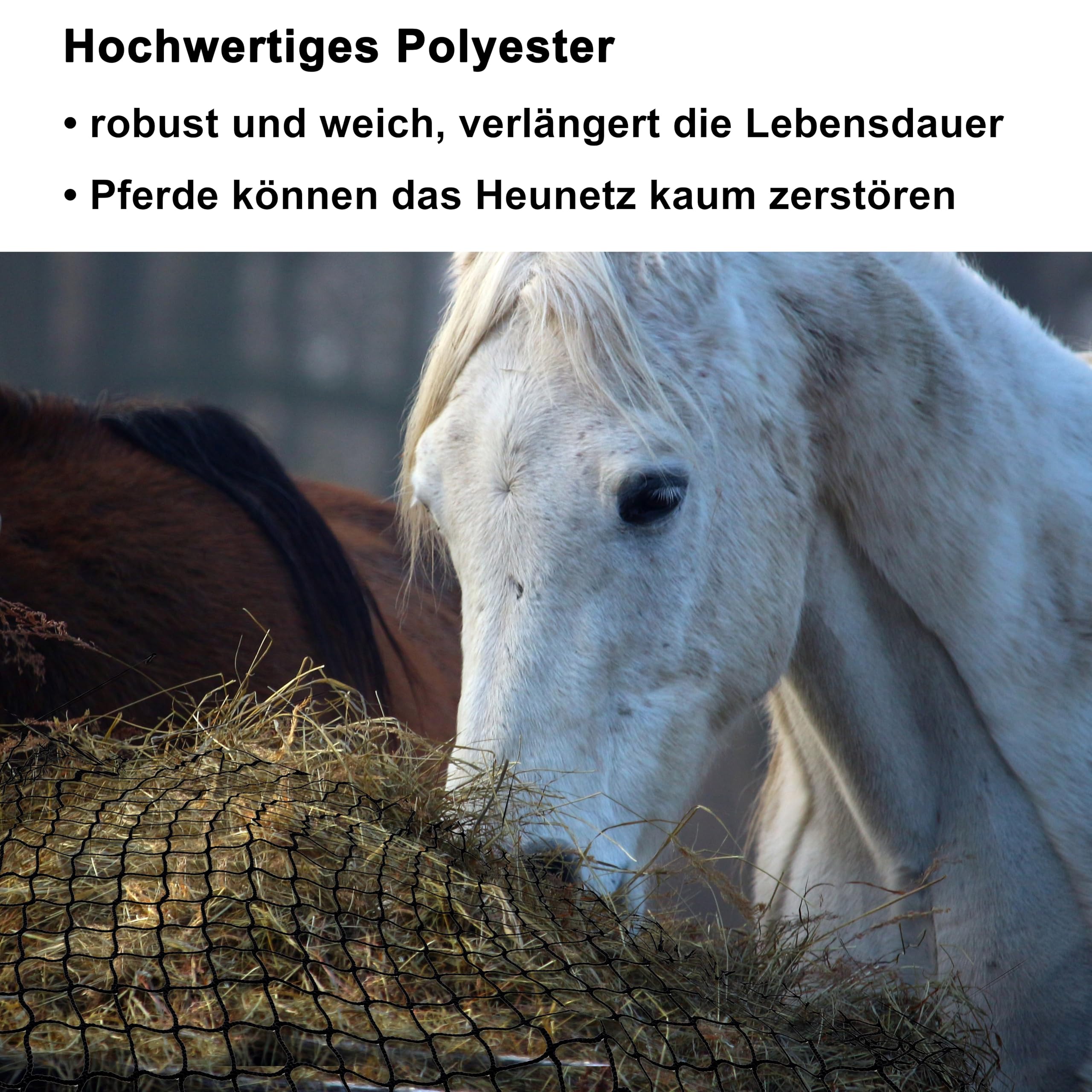 DEYOFA Hay net round bale, wear-resistant hay net for horses round bale, diameter 150 cm, height 150 cm - Image 4