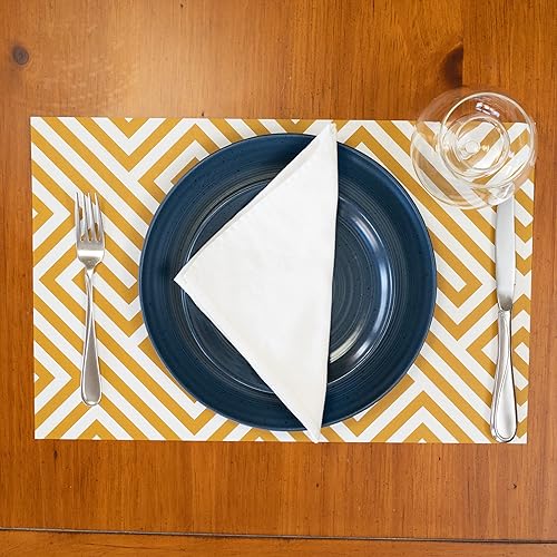 Miniatura 7 de Manteles individuales de papel dorado para mesa de comedor, manteles individuales geométricos cuadrados desechables para fiestas, 30 hojas por bloc,