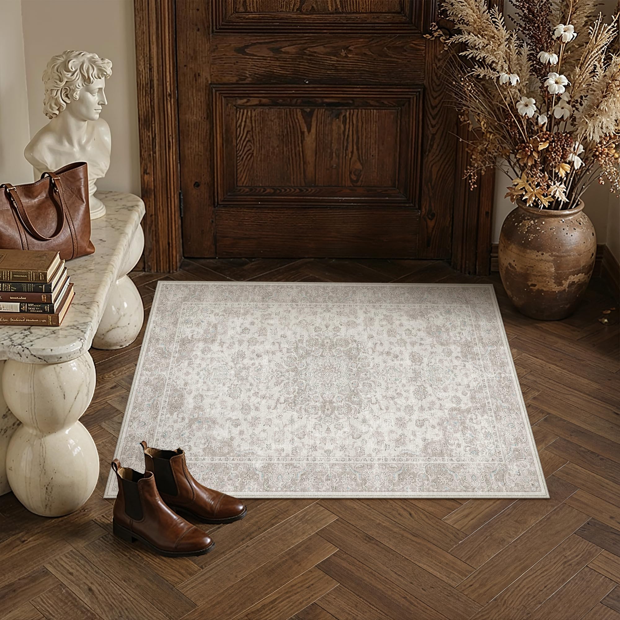 PureCozy Door Mat Rugs Beige 60x90cm Machine Washable Carpet โ image 1