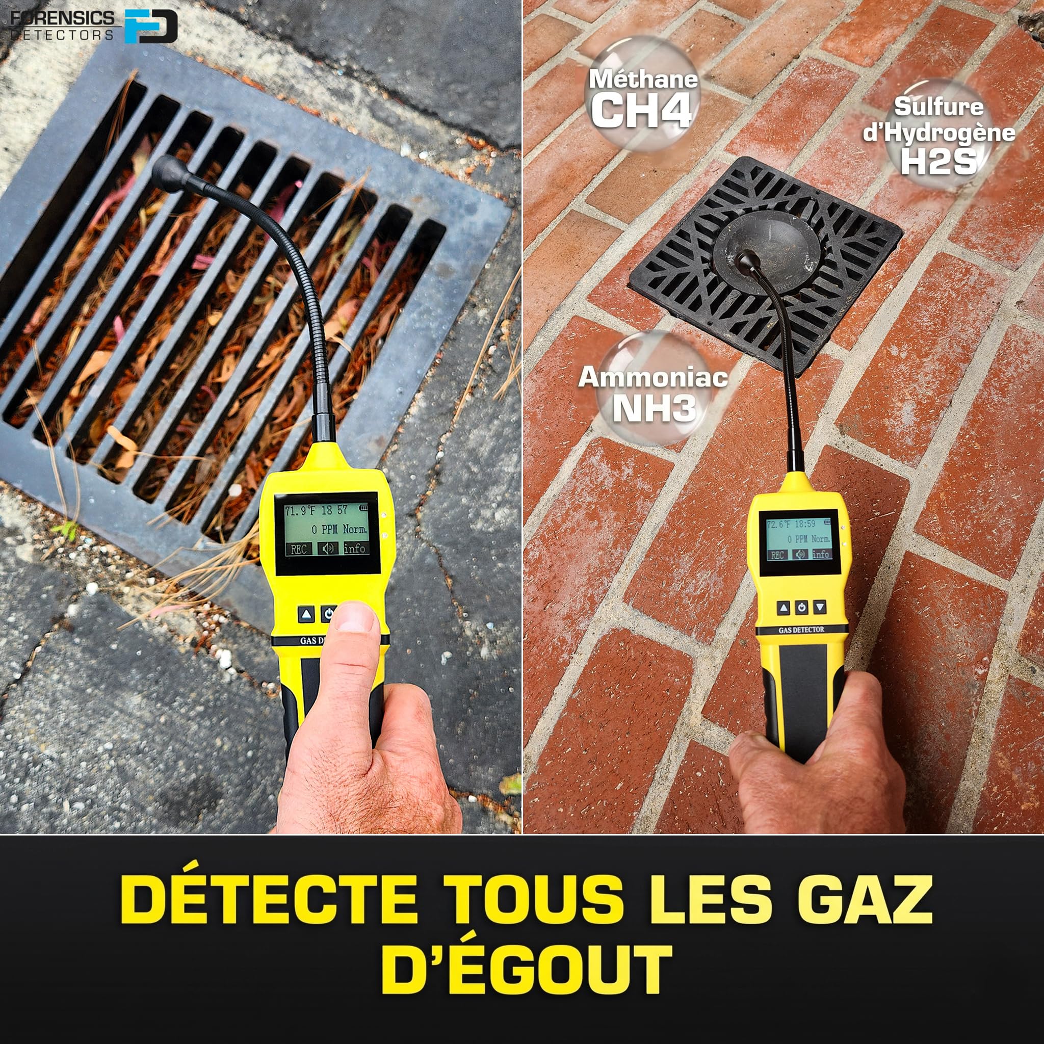 Forensics Détecteur de fuites de gaz | Gaz Naturel, méthane, Propane, Butane, H2, Nh3 et alcanes